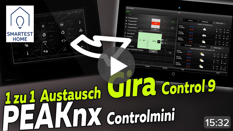 PEAKnx Controlmini: Ersatz für Gira Control 9 | KNX Touchscreen | Smartest Home